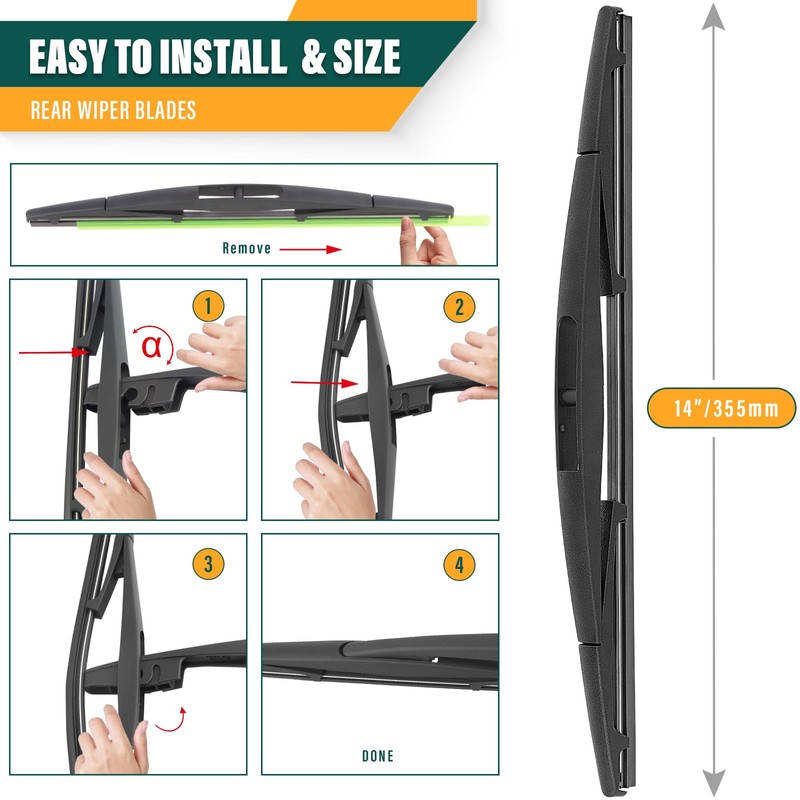 KVQ Windshield Wiper Blades Replacement for Honda CRV CR-V 2007