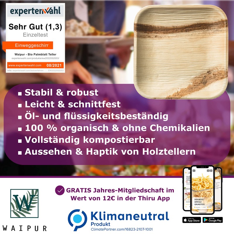 Waipur Organic Palm Leaf Plates - Rectangular Plates in Five