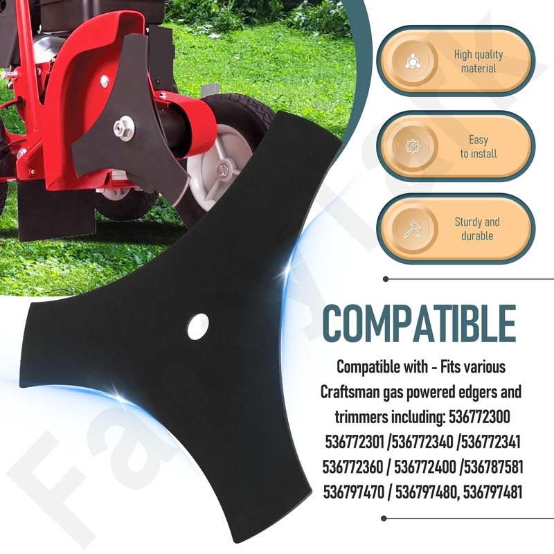 9 Inch 3-Point Edger Blade Compatible with Craftsman 71-85716 85716
