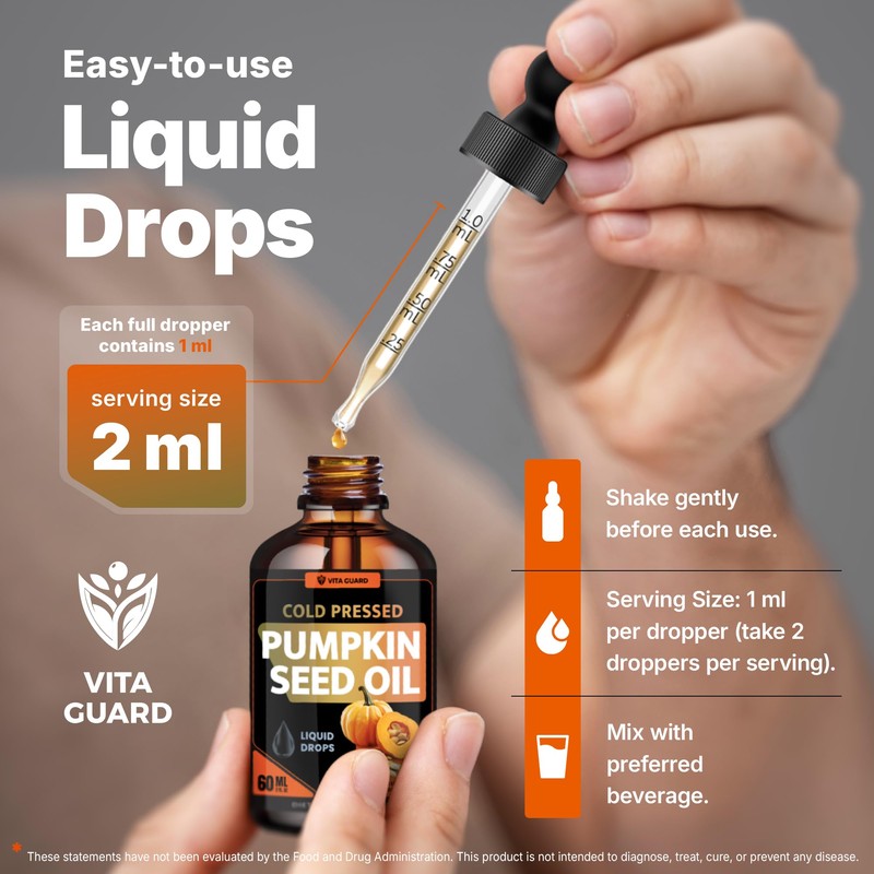 Vita Guard Cold Pressed Pumpkin Seed Oil Liquid Drops –