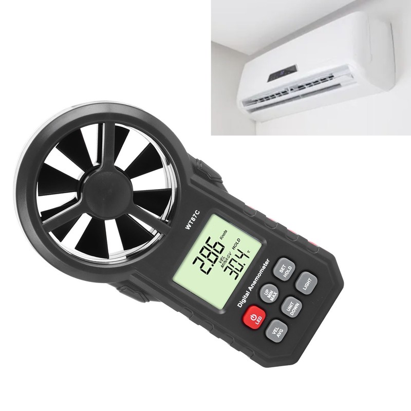 Digital Anemometer LCD Backlit Display Maximum Minimum Average Wind Speed