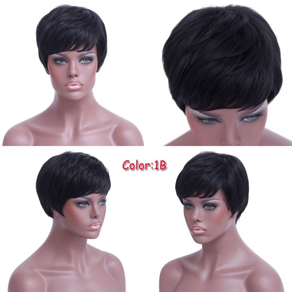 Short Black Pixie Cuts Hair Synthetic Short Wigs For Black Women Natural Short Hair Wigs