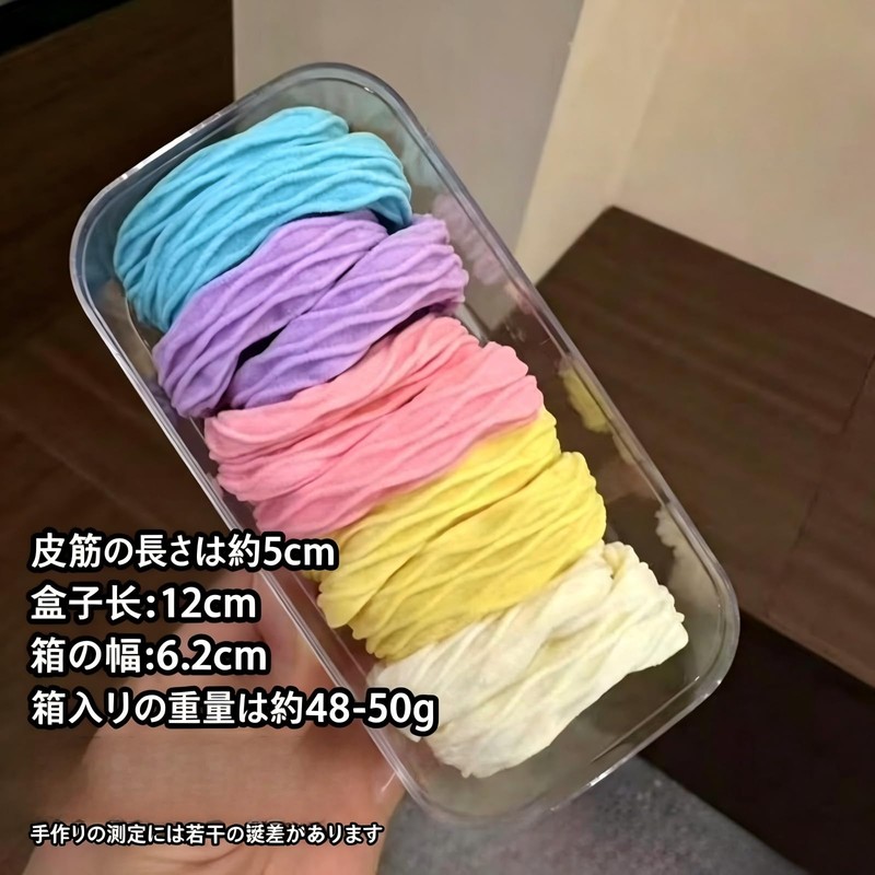 VIPMOFAN 子供用マカロンカラーヘアゴム 10本セット 高弾力 跡がつきにくい 滑り止め ヘアアクセサリー (6# キャンディー色系（10 本/箱）)6#