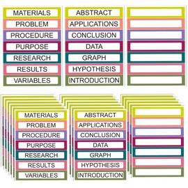 Kolldenn 20 Sheets Self Adhesive Presentation Science Subtitles Blank Science Fair Display Boards Labels Fair Board Supplies Titles for Classroom(Boho)