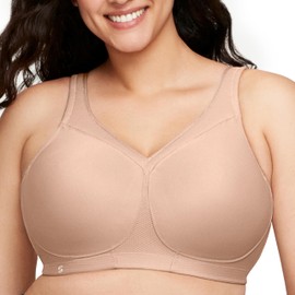 Glamorise Women's Full Figure MagicLift Seamless Wirefree Sports Bra #1006, Beige, 26B