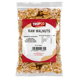Tropgo Walnuts Halves - 300g - Raw Jumbo Walnuts - Natural Sprouted Walnut - Packed Fresh Premium Quality Nuts - Healthy for the Heart, High in Fibre & Minerals - Perfect for Snacking