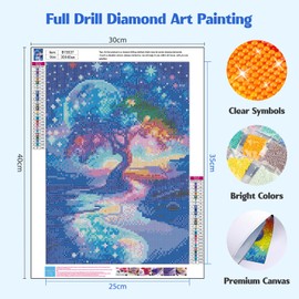 MISCER Tree of Life Diamond Art Kits for Adults, Landscapes Diamond Painting Kits for Beginners, 5D Full Drill Round Paint with Diamonds Pictures, Gem Art Painting DIY Crafts Kit Decor 12x16inch