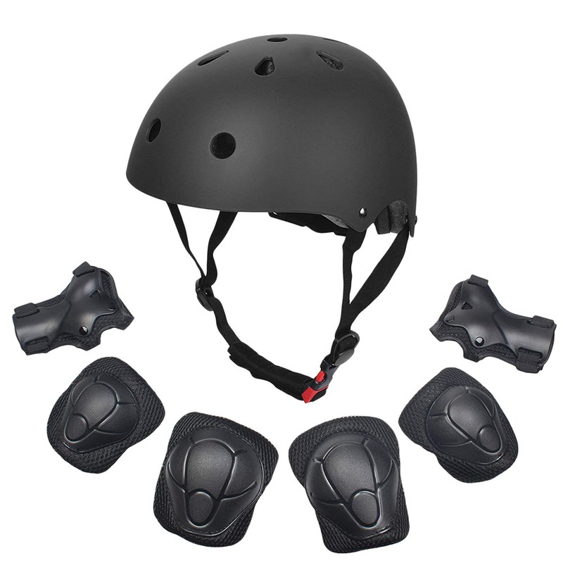 7 Pcs Skateboard Helmet Protector Set Elbow Wrist Knee Pads