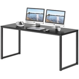 SHW Home Office 55-Inch Computer Desk, 24" Deep, Black