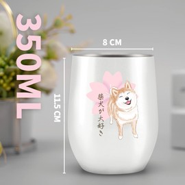 Shiba Inu Goods, Stainless Steel Tumbler with Lid, Insulated, Insulated, Popular, Cute, Shiba Inu Miscellaneous Goods, 11.8 fl oz (350 ml), Mother's Day, Respect for the Aged Day, Love Shiba Inu