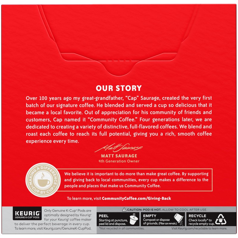 Community Coffee Signature Blend Dark Roast Single Serve Keurig K-Cup