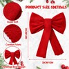 Hahafelt 2 Pack Red Christmas Kitchen Hand Towel Bows 14
