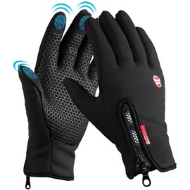 BNGXR Touchscreen Gloves, Men's Women's Sports Gloves, Cycling Gloves, Unisex, Outdoor, Warm, Windproof, Winter Gloves, Non-Slip, Lightweight, Full Finger Gloves (L)