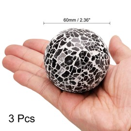 sourcing map 3Pcs Decorative Glass Balls 2.36 Inch Orbs Centerpiece Balls Mosaic Glass Ball Sphere for Decor Bowls Vases Dining Table Party, Dark Brown