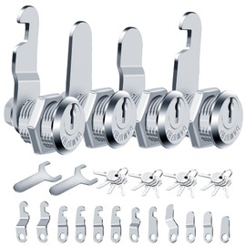 SWTYExt Pack of 4 Letterbox Lock 16 mm Cabinet Lock with 16 Keys Furniture Lock Locker Lock Post Box Lock Comes with 16 Lock Plates Lever Lock for Letterboxes Cabinet Doors