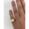 THE BLING KING Gold Half Face Oval Ring Adjustable Ring