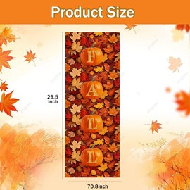 IMISHM Fall Door Cover Fall Door Decoration Pumpkin Leaves Hanging Banner Autumn Photo Background for Thanksgiving Harvest Festival Party Supplies