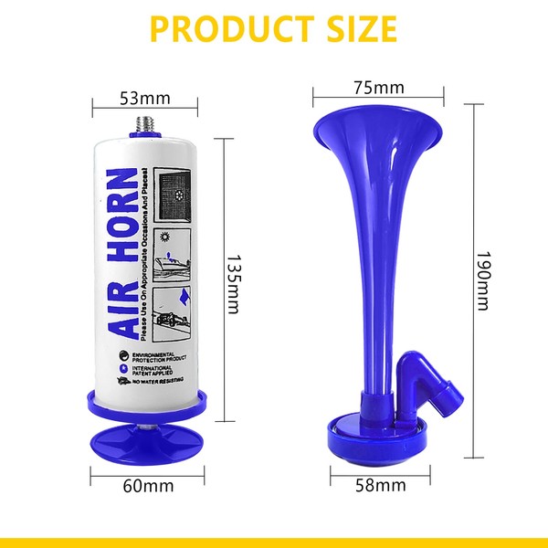 Air Horn Handheld, Airhorn Extremely Loud, Reusable Stadium Horn, Gas