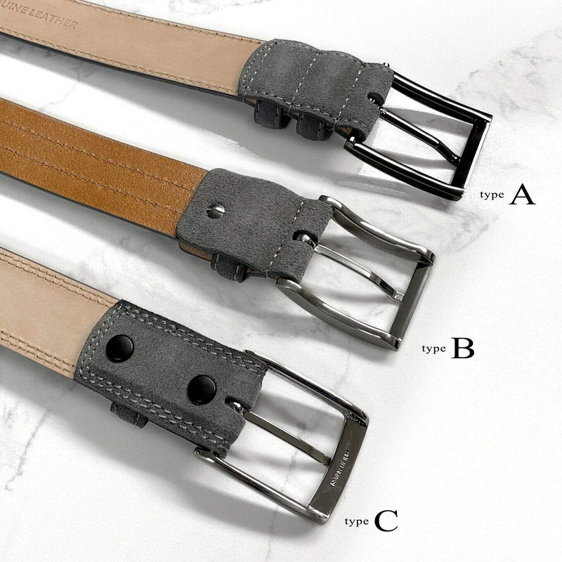 Men's Golf Genuine Suede Casual Dress Leather Belt 1-3/8" (35mm)