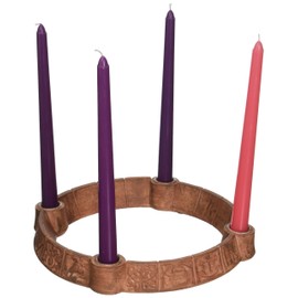 Abbey Gift Abbey Press (Abbey & CA Gift) Anticipation Advent Wreath Candleholder, 11.25", Pink