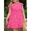 Eytino Plus Size Dress for Women Summer Ruffle Sleeve Leopard