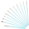 12Pcs Art Paint Brushes Drawing Fan Shaped Artist Brush Long