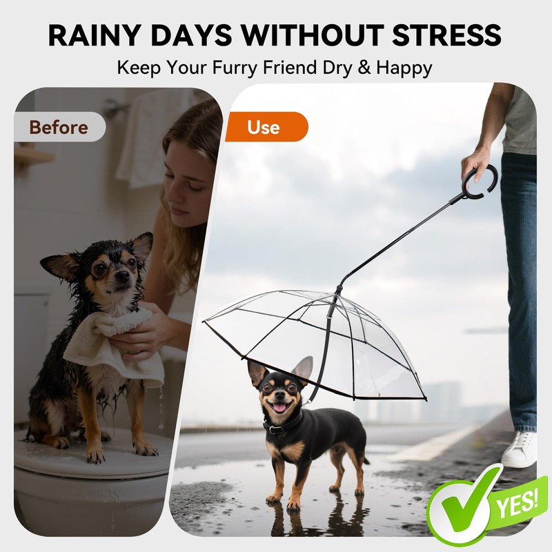 Namsan Small Dog Rain Umbrella, Windproof Rainproof Dog Umbrella with