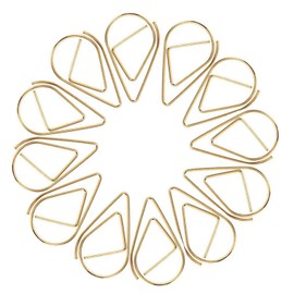 JUYOO Paper Clip 100 Pieces Water Drop Shape Bookmark Metal Golden - for Book, Memo, Paper, Poster, Photo
