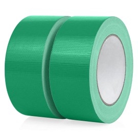 T.R.U. Set of 2 Green Durable Duct Tape Rolls, 11 Mil Thickness, 2 Inches by 30 Yards, High Strength, Flexible, No Residue, Water-Resistant and Tearable by Hand, Versatile for Indoor and Outdoor Use