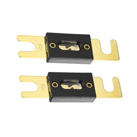 VekAuto 2 Pcs ANL Fuses, 80A Car Audio Fuse Universal for Car Metal Plastic Black Gold Tone