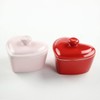 SOCOSY Heart-Shaped Ceramic Dessert Bowl with Lid Pudding Small Salad