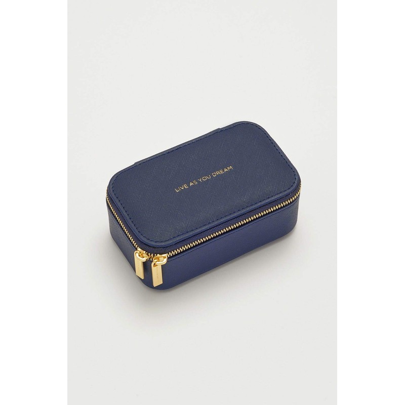 Estella Bartlett Faux Leather Mini Jewellery Box in Navy