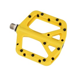 FIFTY-FIFTY Bicycle Pedals, Nylon Composite MTB Pedals, Non-Slip Mountain Bike Pedals, 9/16 Inch Flat Pedal MTB for All Mountain, Enduro, Downhill, E-Bike (Yellow)