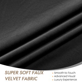 Dreaming Casa 100% Blackout Curtains 96 Inches Long, Black Velvet Room Darkening Window Drapes Thermal Insulated Soft Luxury Rod Pocket & Back Tab Curtains for Bedroom, 2 Panels, 52" W x 96" L