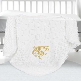 Baby Blanket Baptism Gifts for Girl Boys Baby Dedication Gifts Mi Bautizo White Christening Soft Crochet Shawl Towel