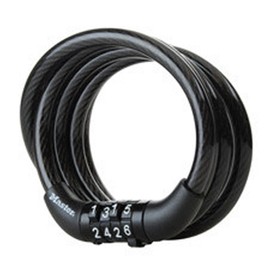 Master Lock 8143EURDPRO Fahrradschloss Kabelschloss [Zahlenschloss] [1,2 m Stahlkabel] [Wetterfest] - Ideal für Fahrräder, Elektrisches Fahrradectric, Skateboards, Kinderwagen, Mähmaschine, Schwarz