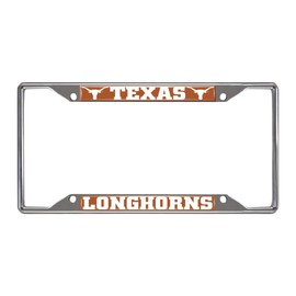 FANMATS 14826 Texas Longhorns Chrome Metal License Plate Frame, Team Colors, 6.25in x 12.25in