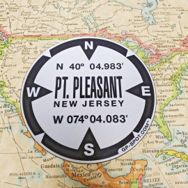 Point Pleasant, New Jersey GPS Magnet - Reflective Vinyl GPS Marker Magnet
