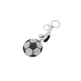 Fuqimanman2020 Sparkling Baseball Football Keychain Rhinestone Sport Ball Keyring Keychain Accessories For Backpack Purse(Soccer A)