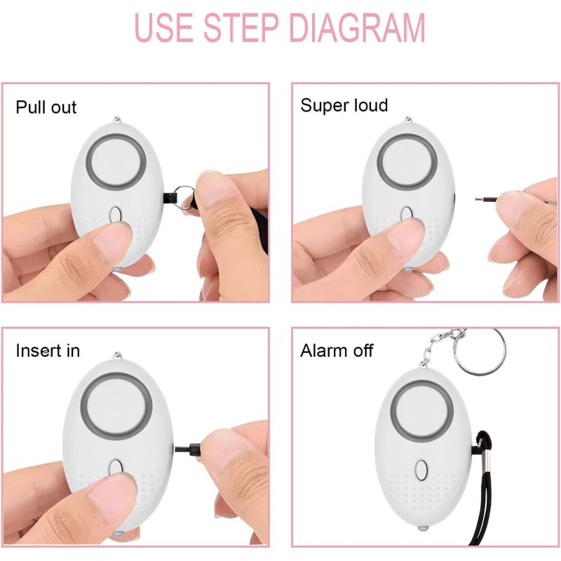 Kosin Personal Alarm 140Db Loud Safety Keychain With Led Light