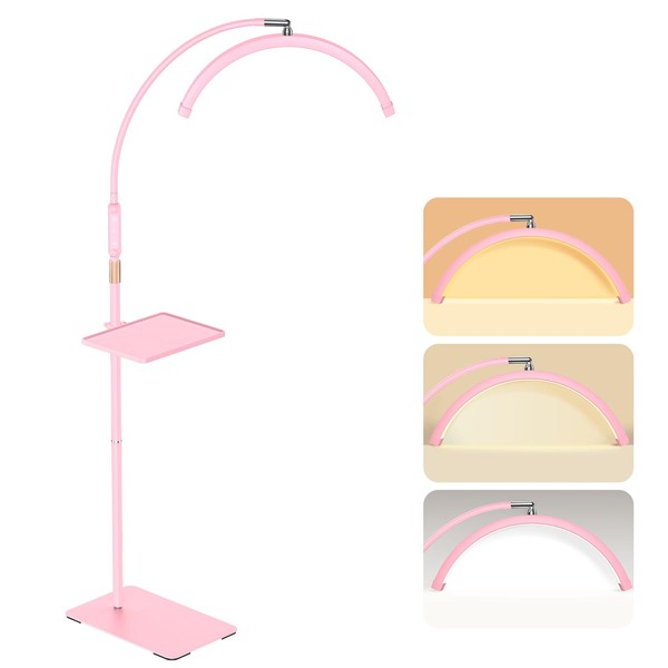 Mznoo Lash Light for Eyelash Tech with Tray, Half Moon