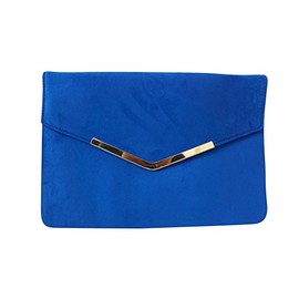 Chicastic Suede Envelope Clutch Purse - Royal Blue