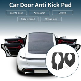 TUCKBOLD Leather Car Door Anti Kick Pad Sticker for Hyundai Tucson 2015-2018 Door Side Edge Guard Protector Interior Accessories Black 1 Set