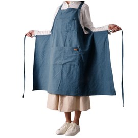 Gautsa Denim Matching Apron for Kids and Adults, Children Age 4-7 9-12, Cooking Gardening Painting BBQ… (blue, adult)