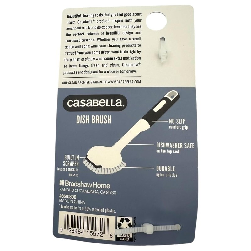 Casabella Round Brush Scrubber 1ea, Assorted Colors