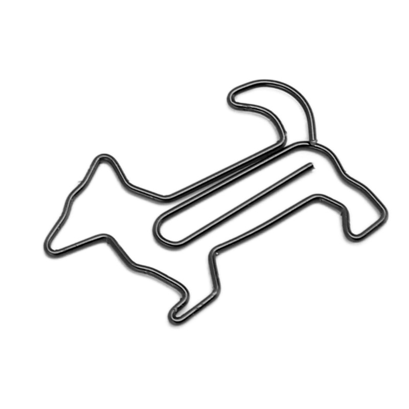 100pcs Dog Shape Paper Clips Creatively Cute Plated Metal Bookmark