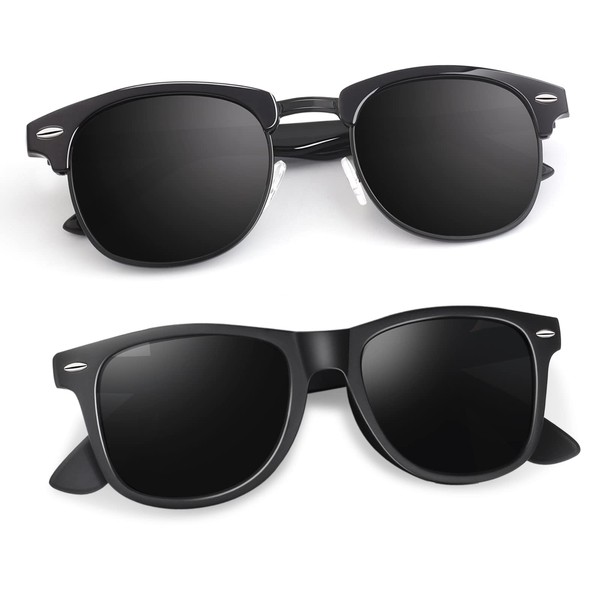 LINVO Polarized Semi Rimless Sunglasses for Men Women, Mens Sunglasses