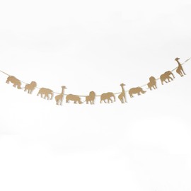 Jungle Safari Animals Kraft Banner Garland Sign Zoo Giraffe Lion Rhinoceros Wild One Baby Shower Boy Girl 1st Birthday Party Nursery Decorations
