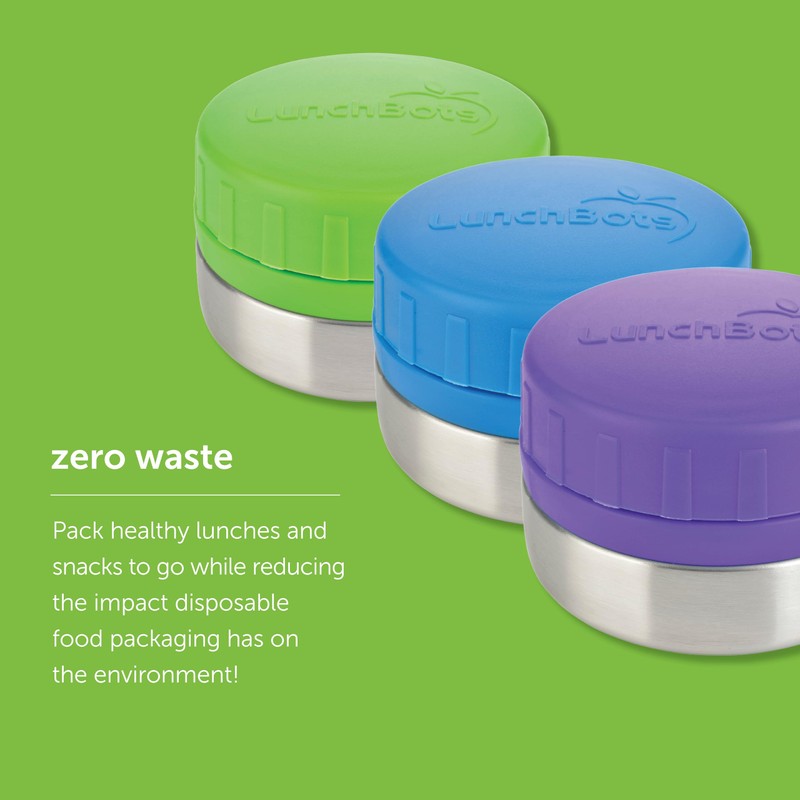 LunchBots Rounds Leak Proof 4 oz. Stainless Snack Container Jar,