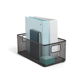 TRU RED Wire Mesh Storage Box, Matte Black, 2/Pack (TR57548-CCVS)